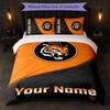 Hull City Individueller Name Text Bettwäsche Set 1 Bettbezug + 2 Kissenbezüge Fußball Logo Personalisierte Geschenk für Besonderen Anlass Schlafzimmer Dekor