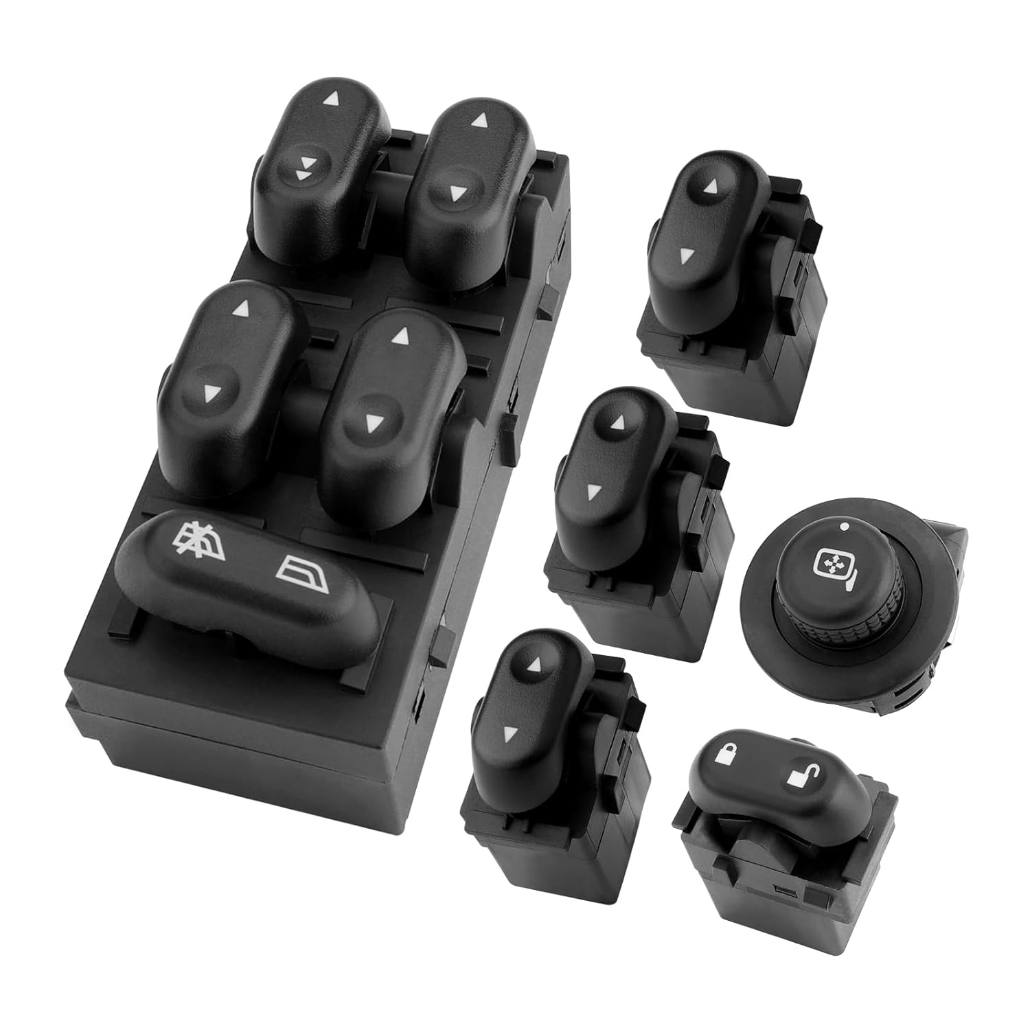 Master Power Window Switch, Mirror Door Lock Control, Driver & Passenger Side, Compatible with 2004-2008 Ford F-150, 2006-2008 Lincoln Mark LT,