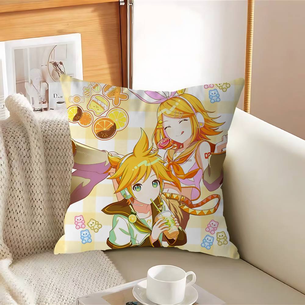 

KagamineS Anime Rin LenS Personalized Pillow Cover Kids Bedroom Wild Party Decor Pillowcase Kid Birthday Shower Gift 12x12Inch