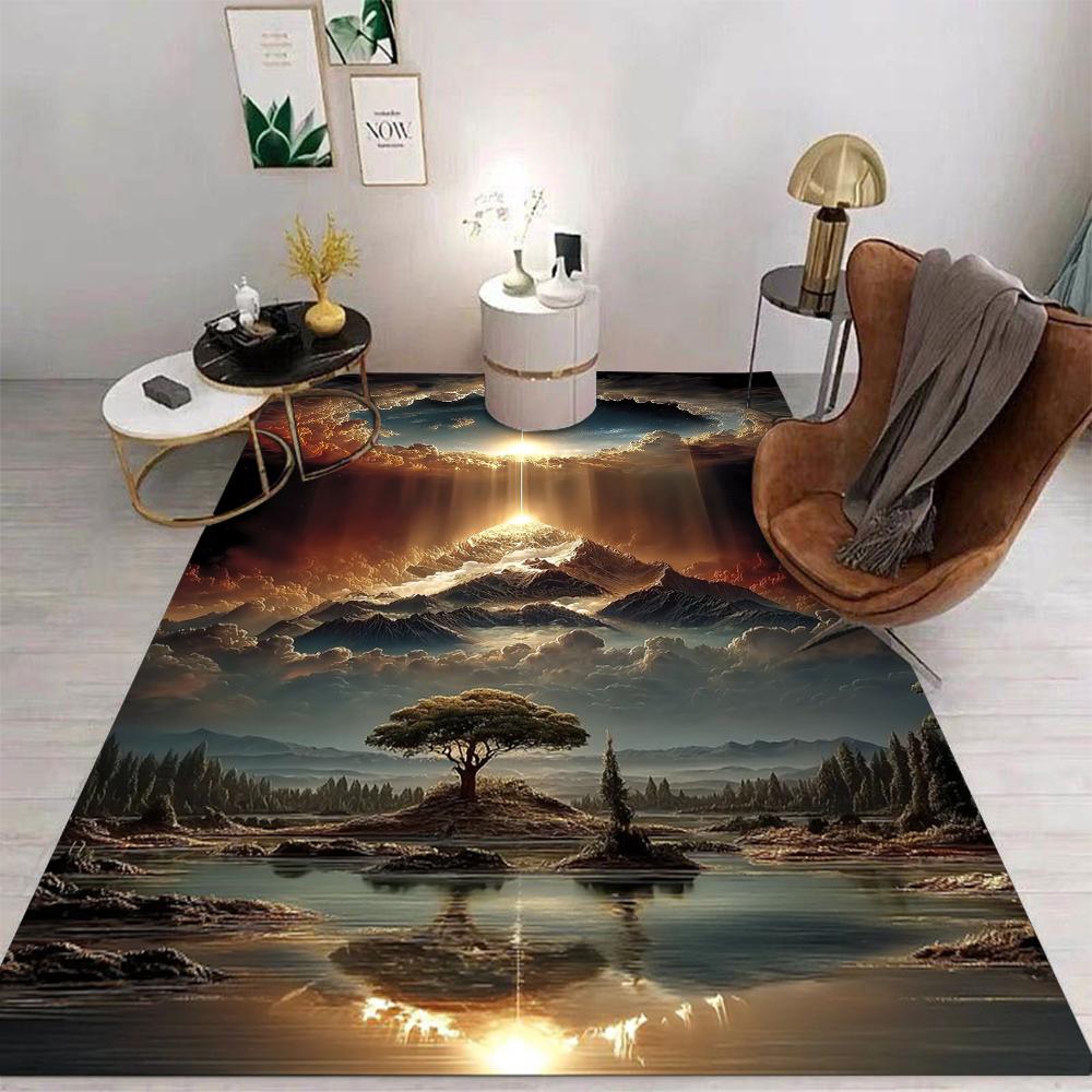 3D Cave Scenery Ocean Scenery Floor Mat Living Room Bedroom Kitchen Bathroom Home Decor Gifts Beach Carpets Room Home Decoration