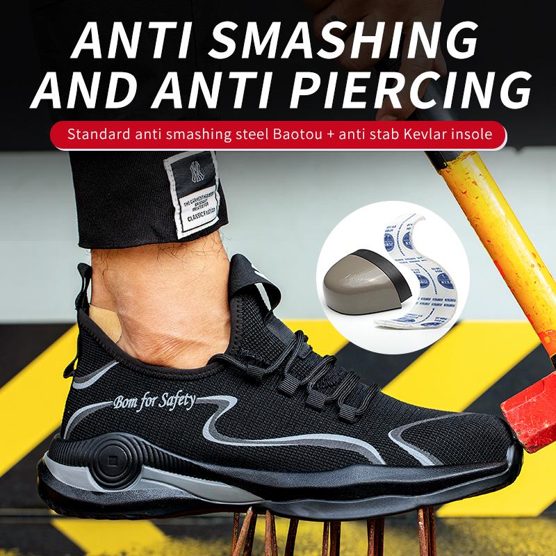 Work Shoes Men Light Safety Boots Comfortable Man Safety Shoes Anti Puncture Anti-slip Safety Work Sneakers with Steel Toe