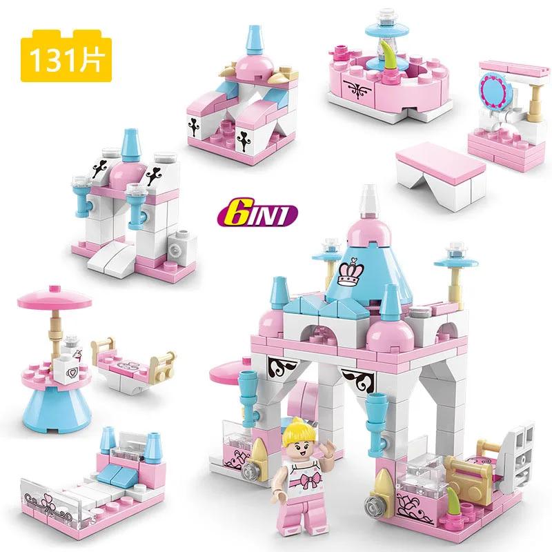2 IN 1 SLUBAN Girl Royal Carriage Wagon Model Building Blocks Enlighten Action Figure Toys For Children