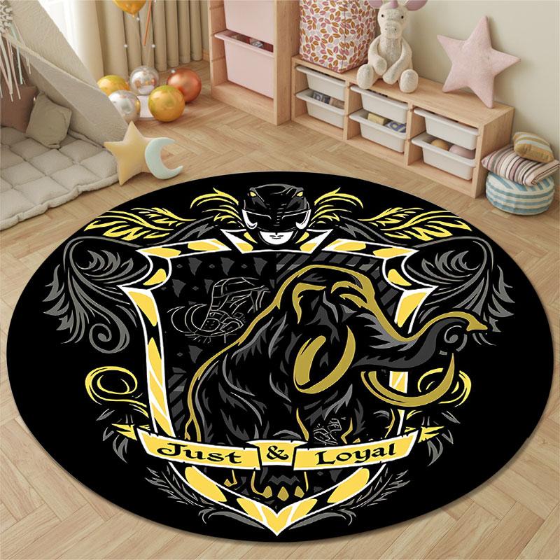 Chic Round Tattoo Multicolor Rug Mat, Non-Slip Floor Mat for Entryway