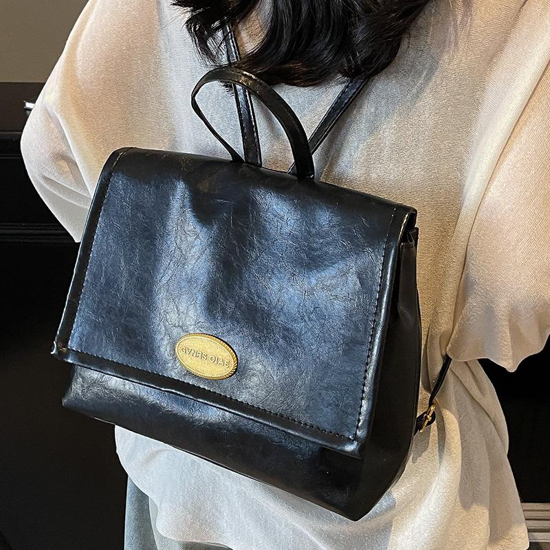 

Корейские сумки для женщин на осень и зиму, новые ретро-рюкзаки из масляной вощеной кожи для студентов колледжей, модные сумки