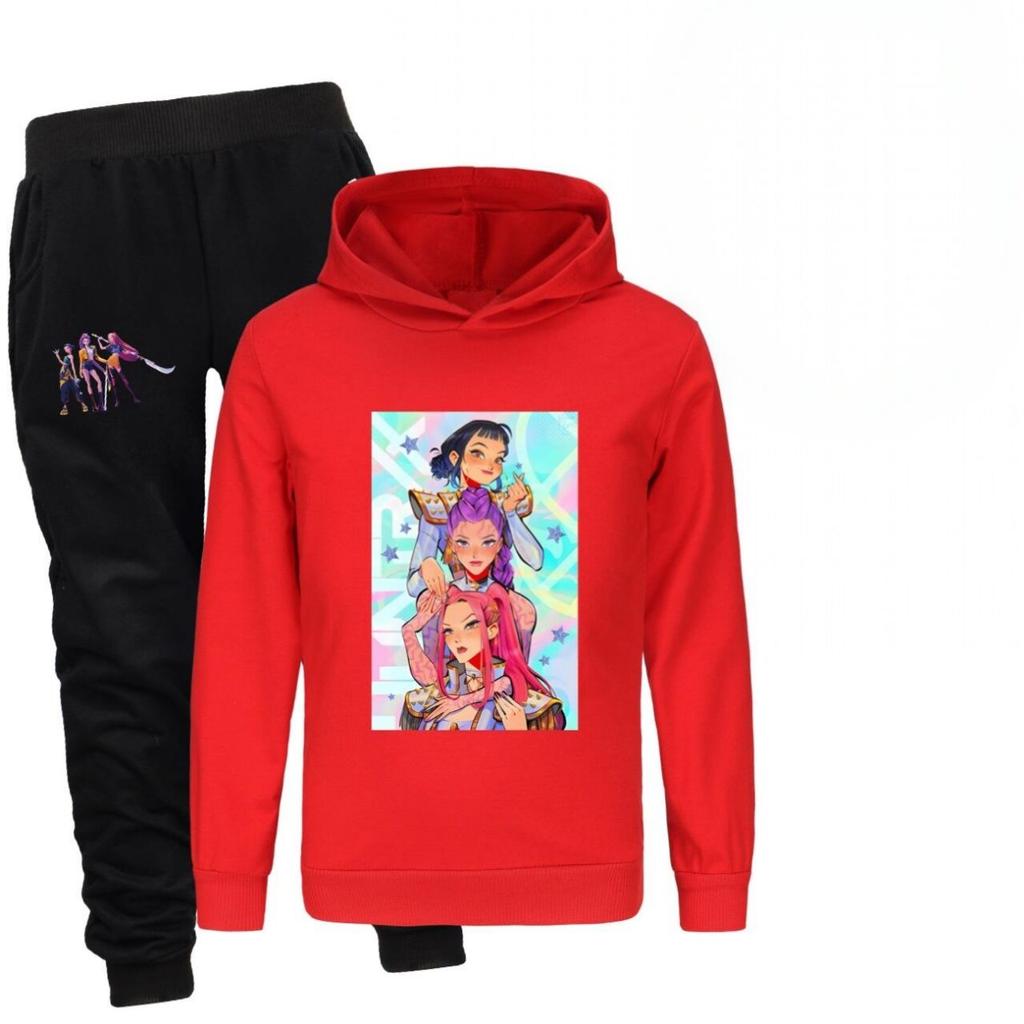 Kpop Witch Hunt Group Printed Boys and Girls Hoodies+Sports Pants Autumn Sweet and Comfortable Set