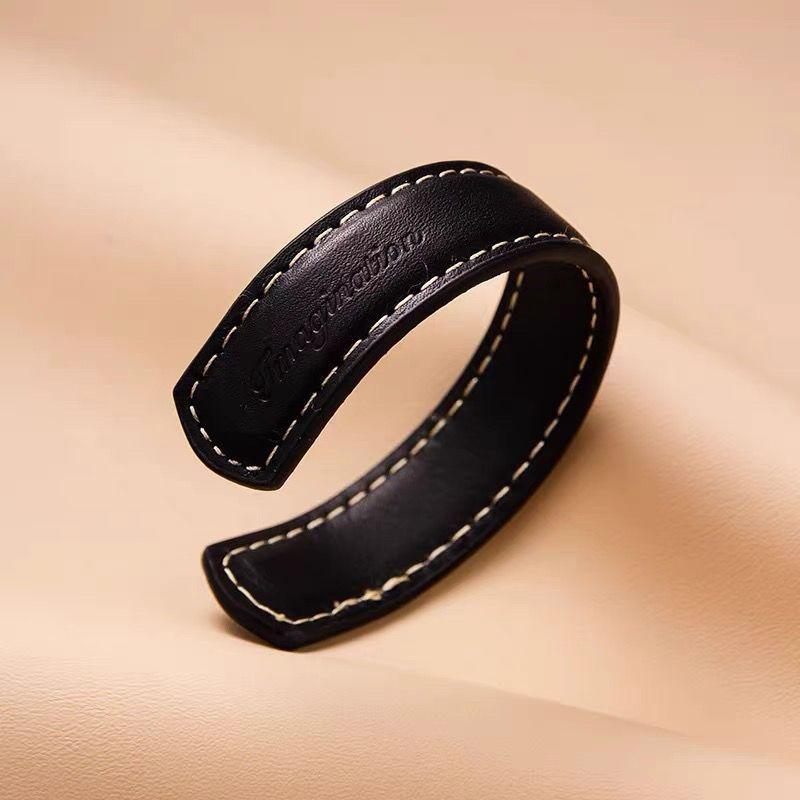 Leather Tooling Retro Vegetable Tanned Bracelet Leather Bracelet Open Half Bracelet Jewelry