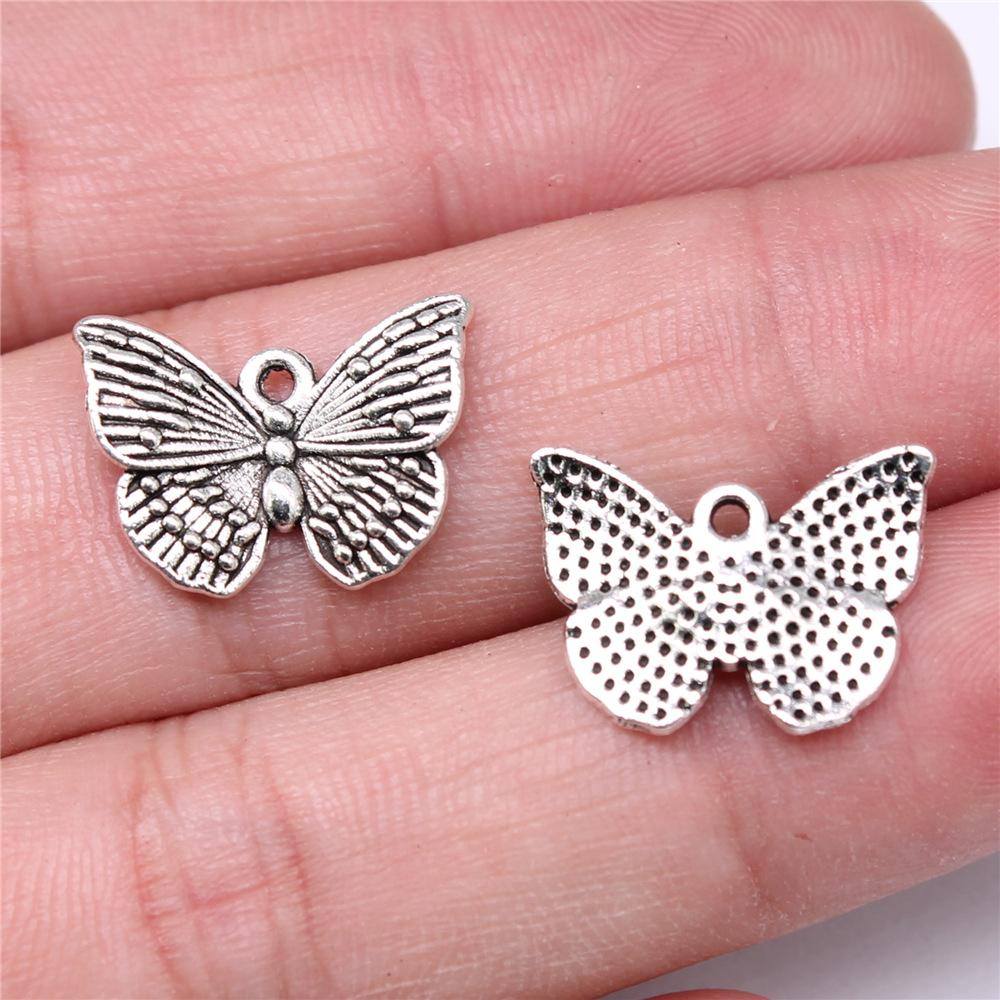 20 Stück Anhänger Schmetterling Antiksilber Farbe Anhänger DIY Basteln Herstellungszubehör Handgemachter Tibetischer Schmuck