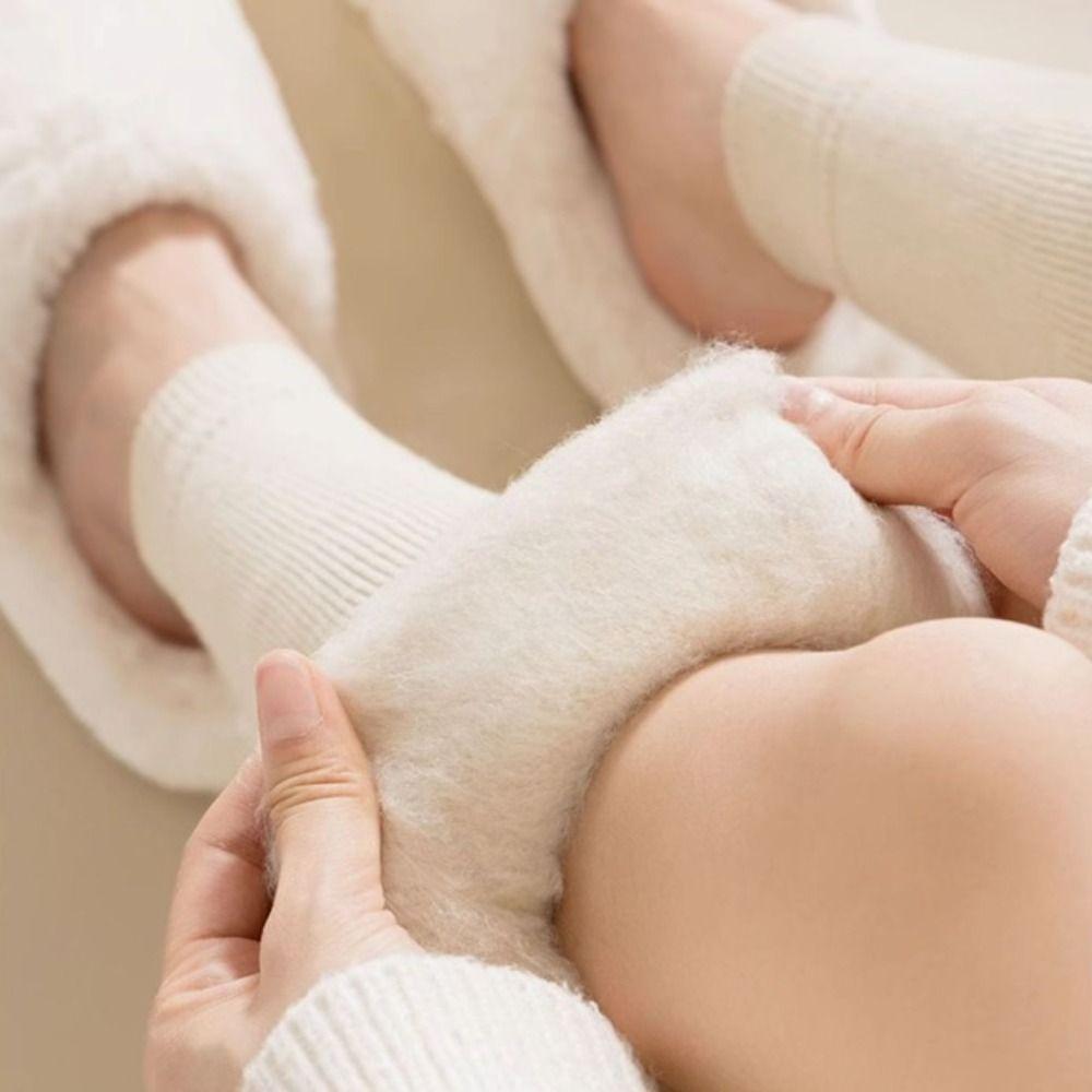 Fleece-lined Knee-High Stockings Thicken Long Tube Socks Soft Over Knee Sock  Winter