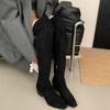 Long Boots Women's Long Tube High Tube 2026 British Style Versatile Interior Height Increasing Square Headed Knight Boots