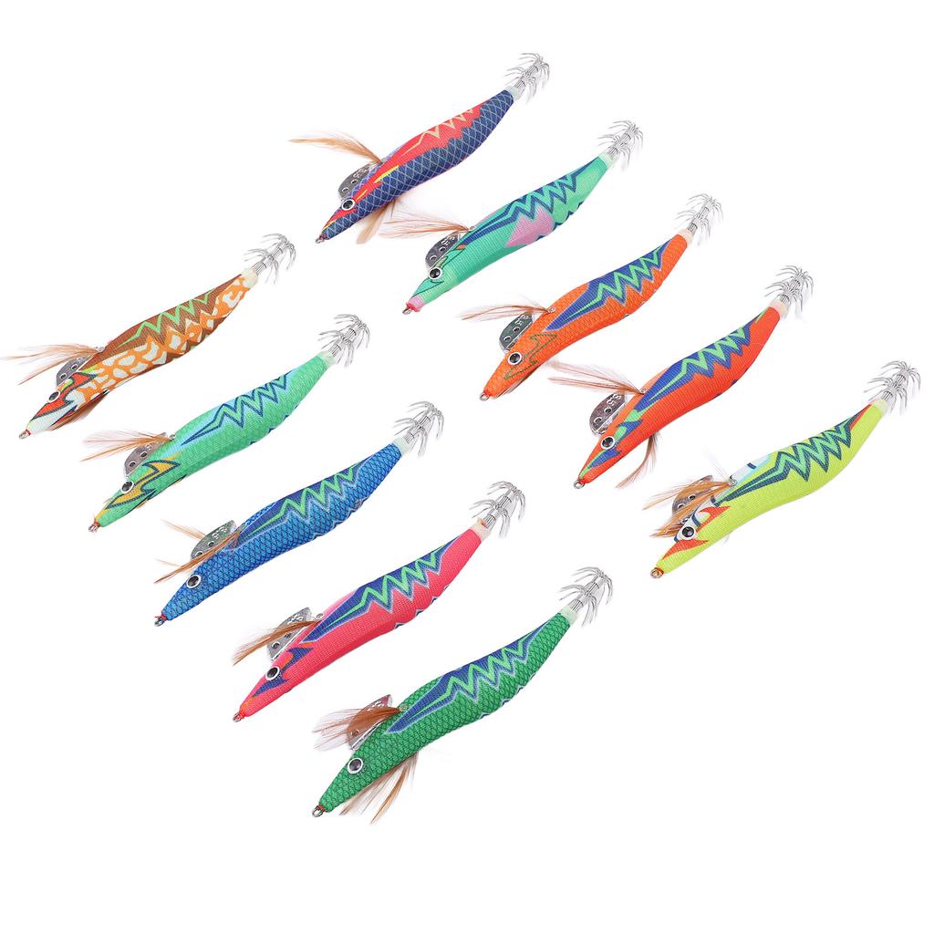 Squid Jig Fishing Baits with 3D Lifelike Eyes Outdoor Luminous Tail Saltwater Shrimp Lures3.5#
