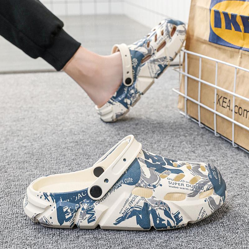 Hole Shoes Men's Sandals Shoes for Men Wear-resistant Indoor and Outdoor Unisex Soft and Comfortable Thick Bottom Non-slip New