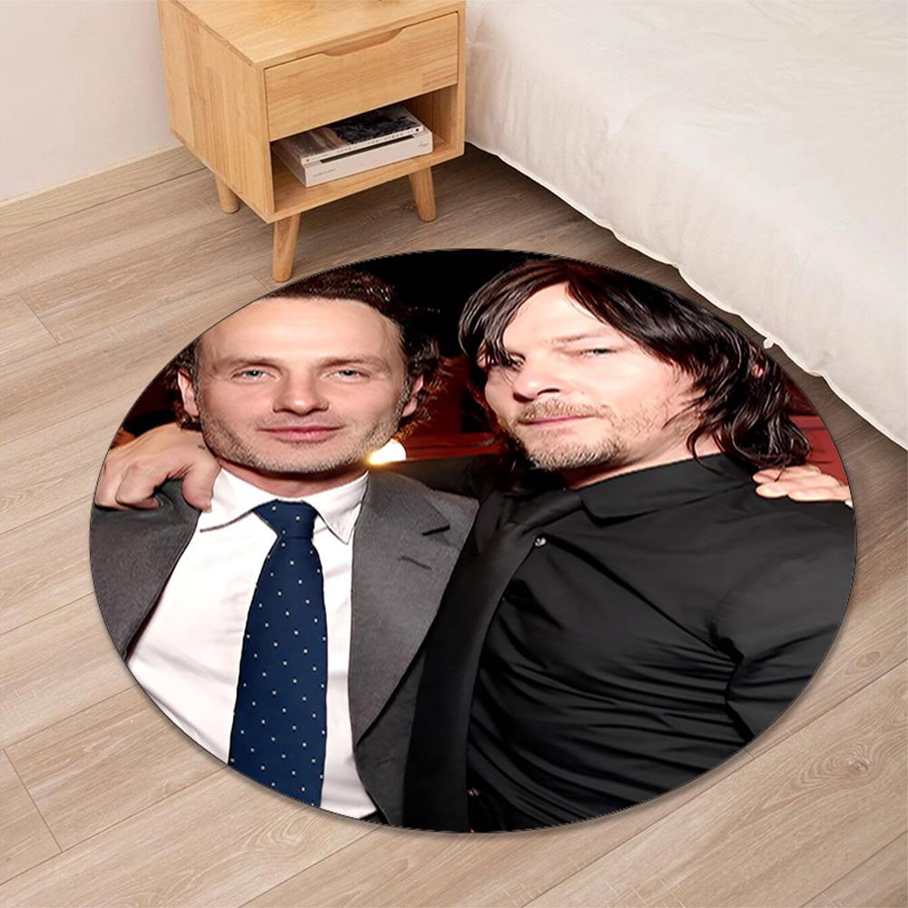 Daryl and Rick Printed Round Rug Carpet Chair Rug Area Rug Entryway Doormats,for Office Chair Living Room Bedroom Kitchen Room.
