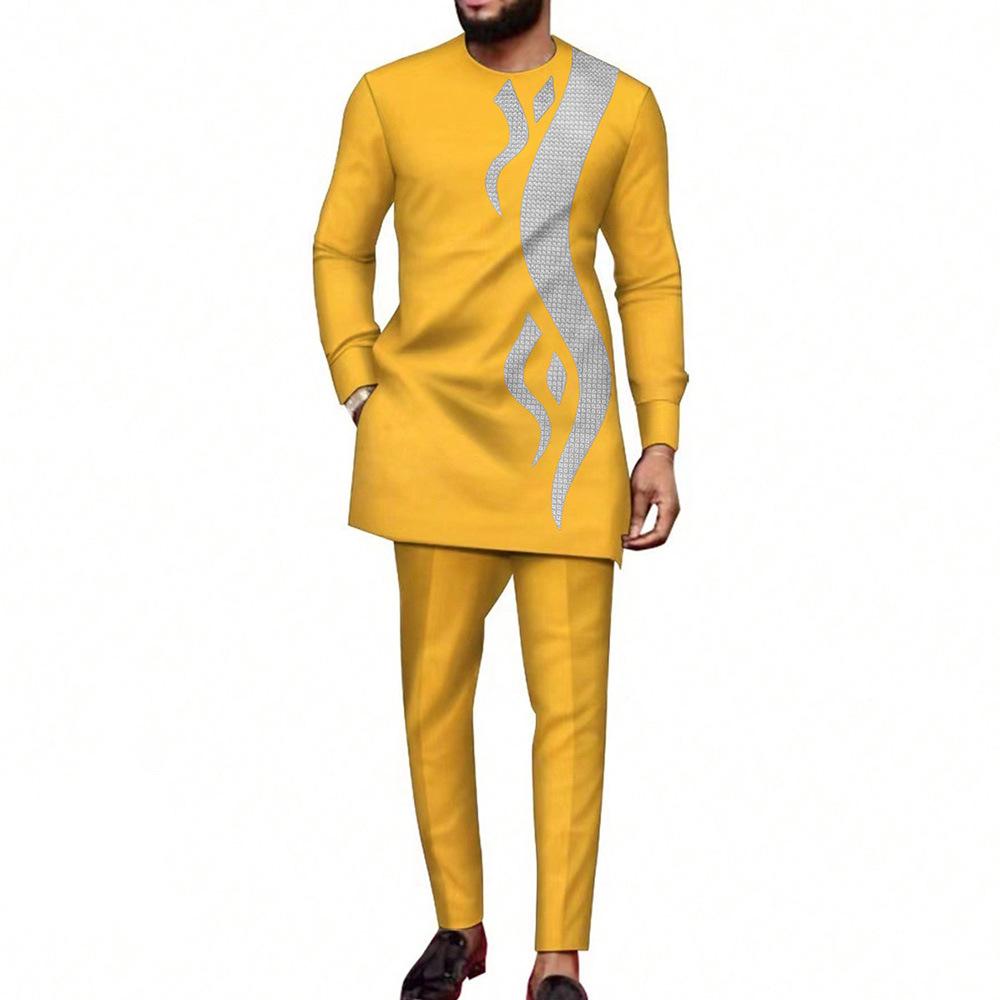 African Ethnic Embroidered Men's Casual Suit 2-Piece Set - Bestseller 2025