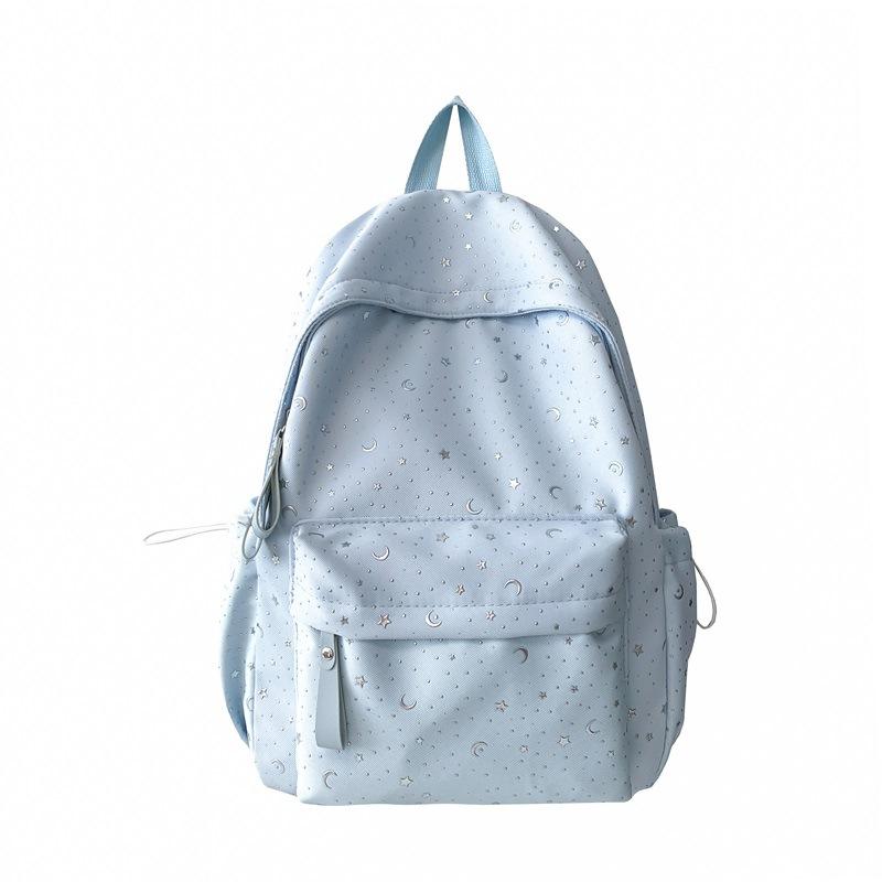 School Bag New School Bag, Stylish Korean Style INS Girly Casual Travel Lightweight Backpack, Starry Sky Student Backpack