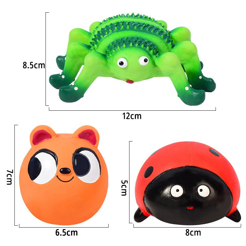 Cute Dog Toys Chewers Rubber Tough Squeaky Puppy Pet latex Toy Interactive Teeth Cleaning