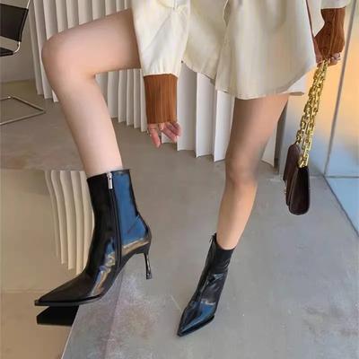 Ladies Shoes 2024 Plus Size Ankle Women's Boots Elegant Modern Boots Women Pointed Toe Thin Heels Side Zip Shoes Women