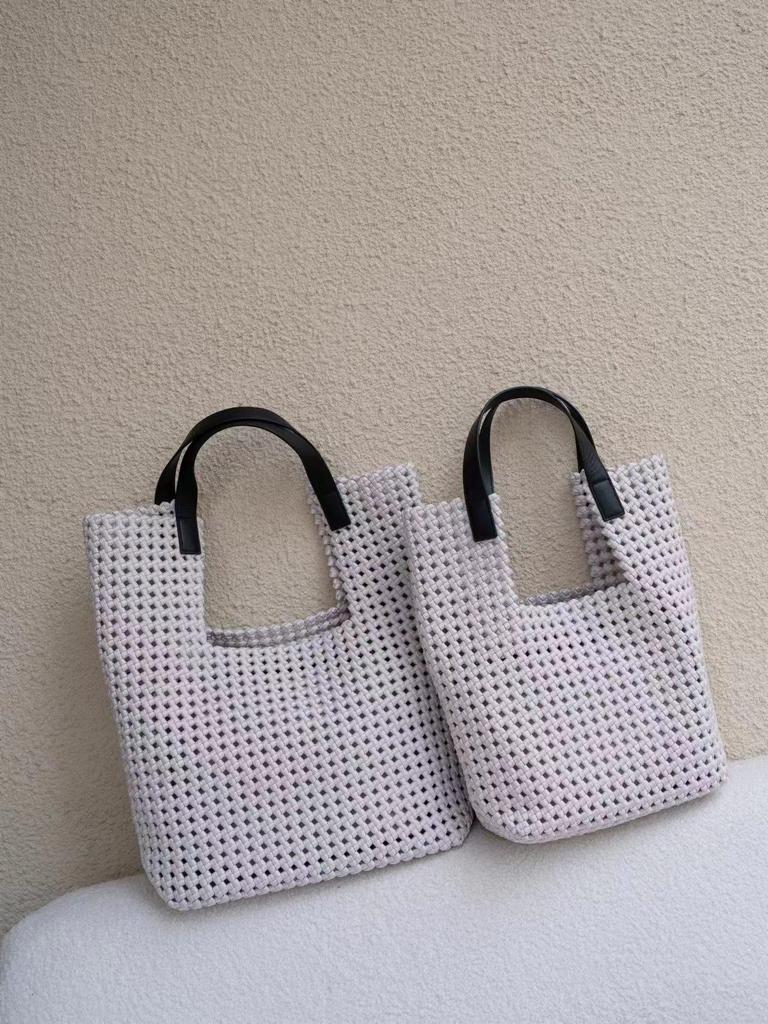 Luxury Silk Satin Tote with Windmill Knot Design - Handwoven, Hollow Niche, Large Capacity, Mother-Child Bag Available