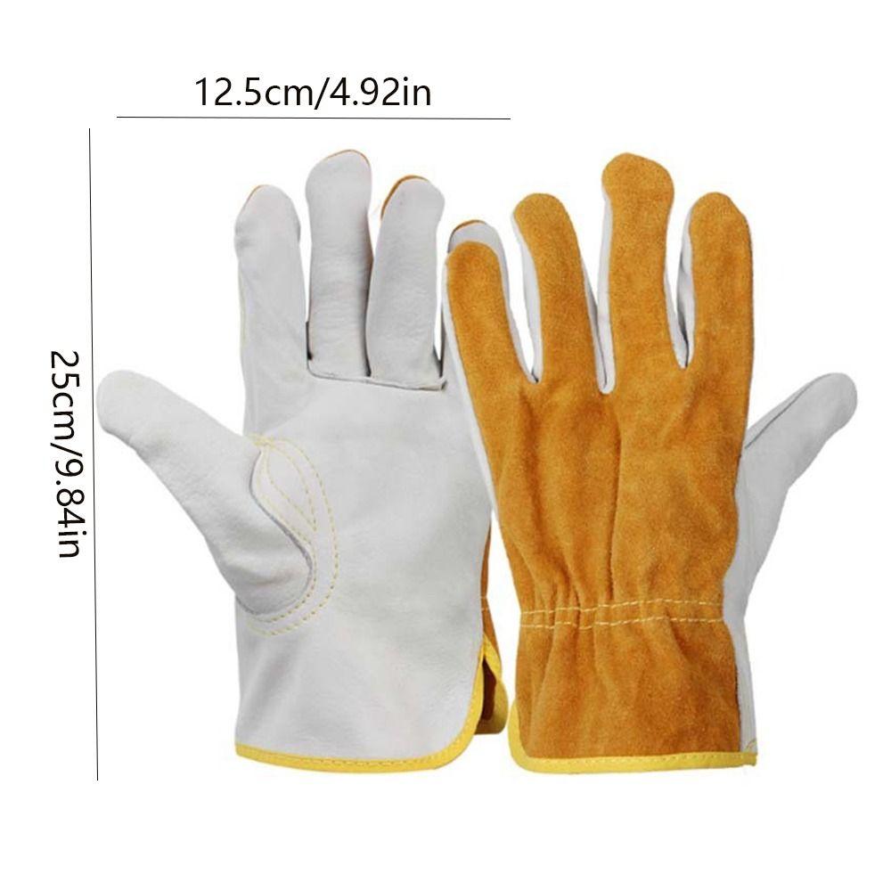 1 Pair Soft  Leather Leather  Work Gloves Security Protection Welder Gloves Welding Gloves  Outdoor