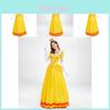 Elegante Vestido de Fantasia da Princesa Daisy com Luvas e Adorno de Cabeça para Diversão de Halloween
