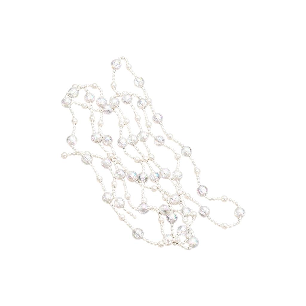 Christmas Tree Bead Garland, Clear Bead String Hanging Ornaments for Holiday Decoration