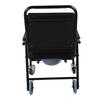 Commode Chair with Wheels Thickened Cushion Foldable Commode Wheelchair with Bucket for Home Elderly