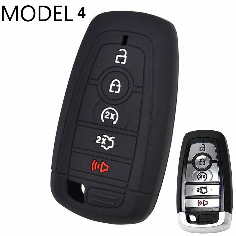 

For Ford Ecosport Edge Explorer Fusion S-MAX Mustang F-150 F-250 F-350 Silicone Remote Key Case Fob Cover 3 Button 2017 2018