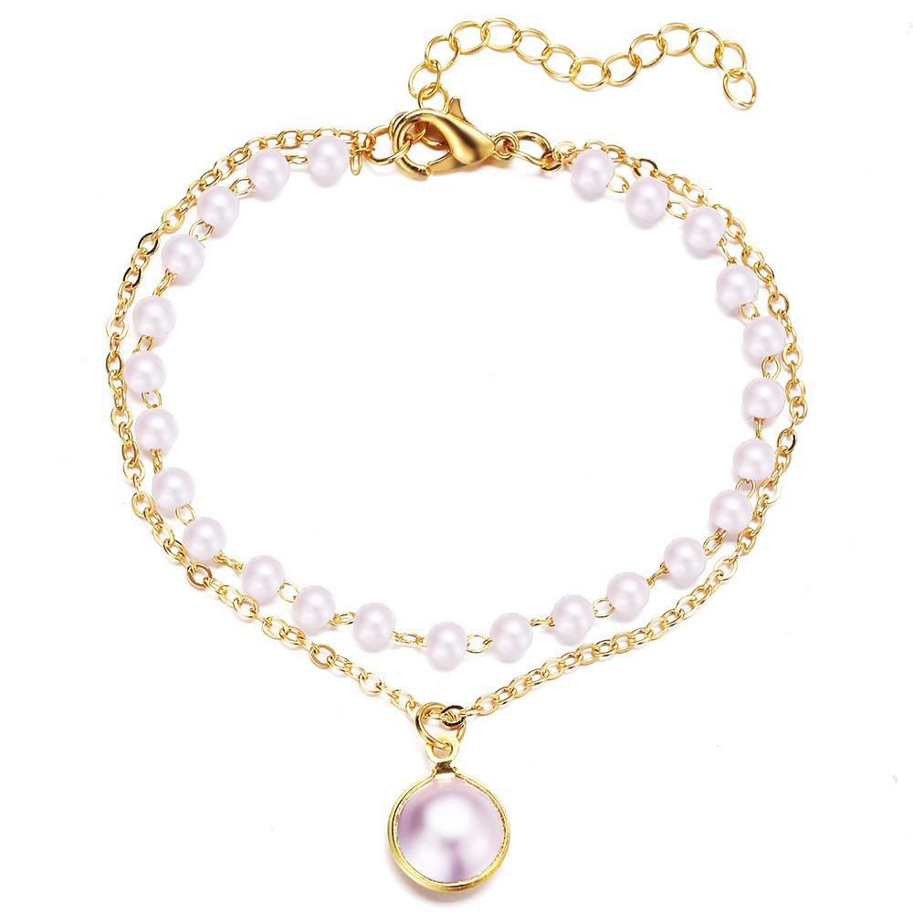 Internet celebrity retro in simple double pearl bracelet, fashion design cold port style fashionable bracelet women