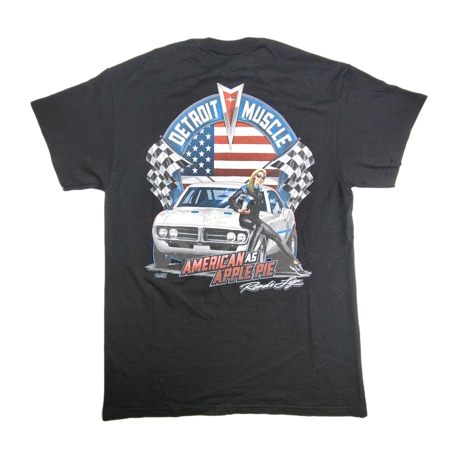 Detroit Muscle Stock Car Racing T-Shirt Adult Size Medium Black Gildan Dryblend M
