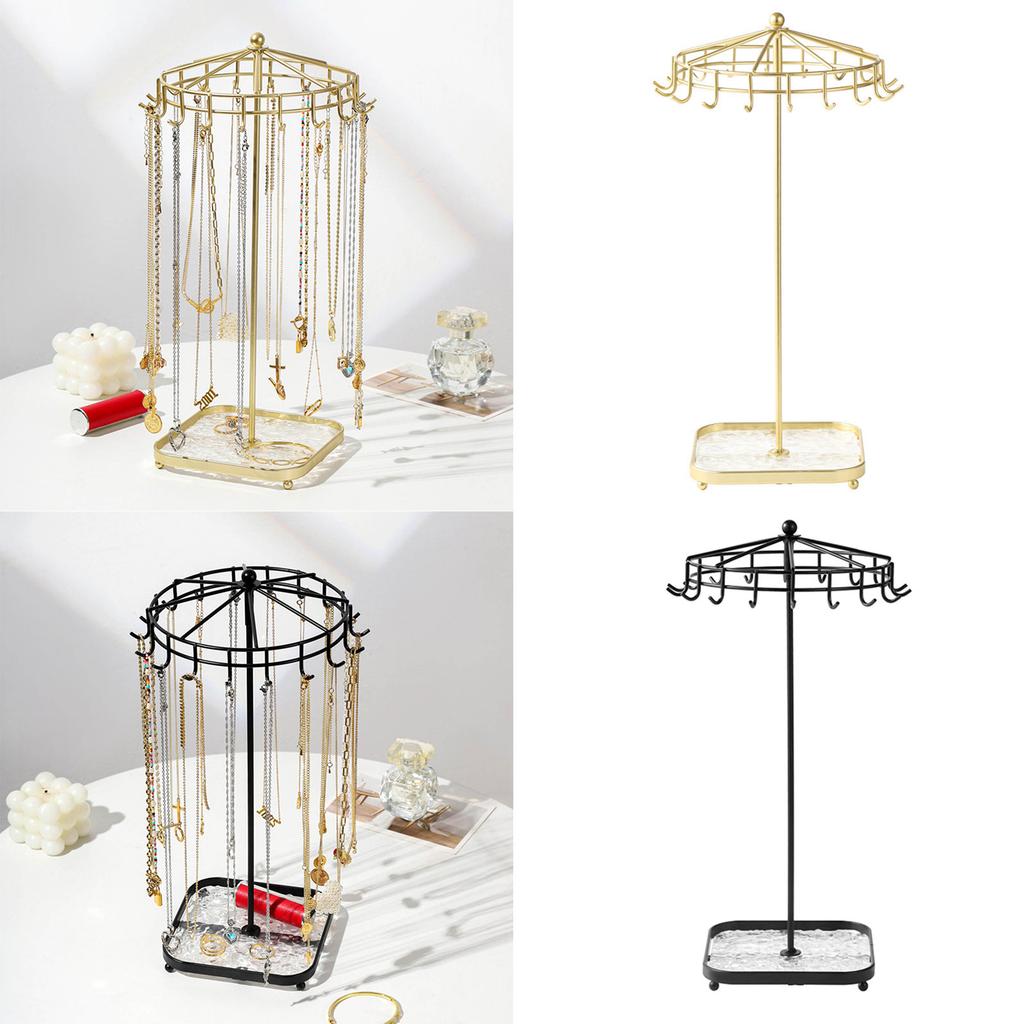 Detachable Rotating Necklace Stand Jewelry Display Holder Necklace Rack Storage Stand Perfect for Home and Business Use