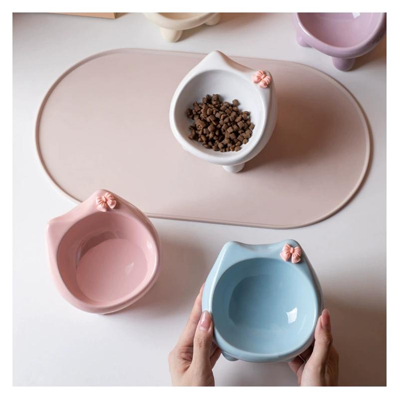 1pc Cute Cat Bowl Ceramic Cat Bowl Dog Bowl Cat Food Bowl Pet Bowl Cat Litter Bowl Pet Accessories