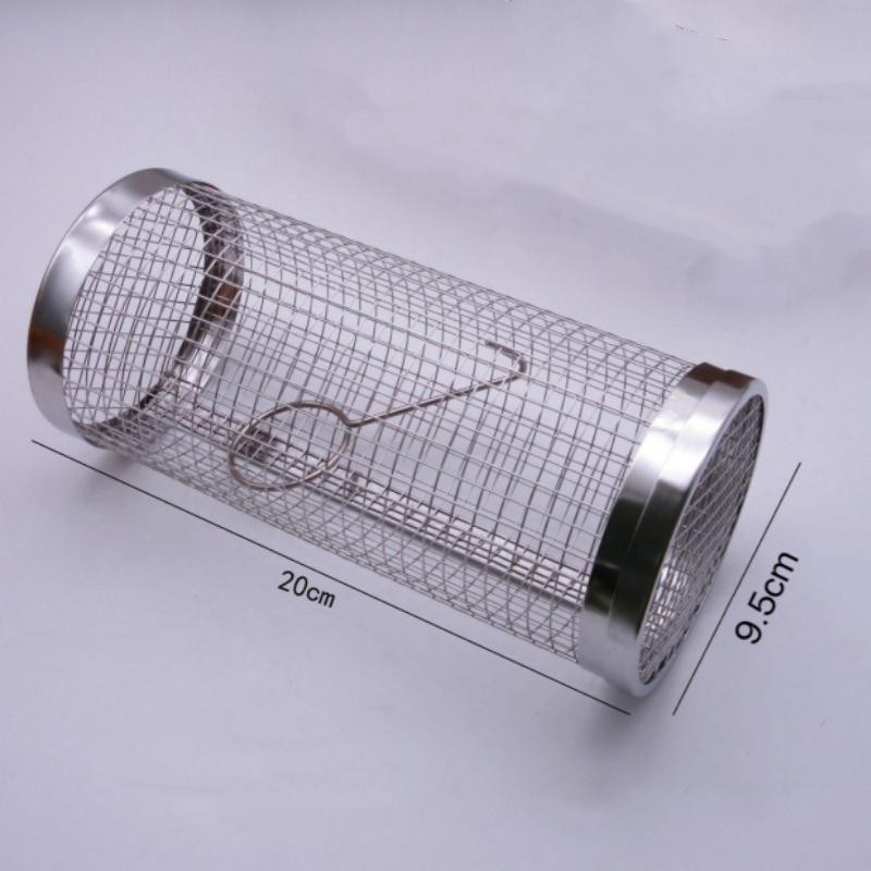 

Барбекю на колесах, корзина для гриля из нержавеющей стали, сетка для барбекю с крючком, переносная походная посуда для пикника, кухонный инструмент