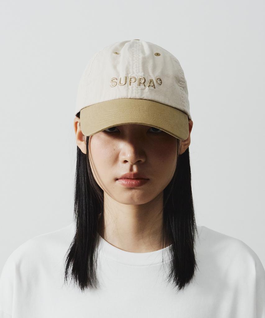 SUPRA Crown Logo Point Colorblock Unstructured Cap (White)