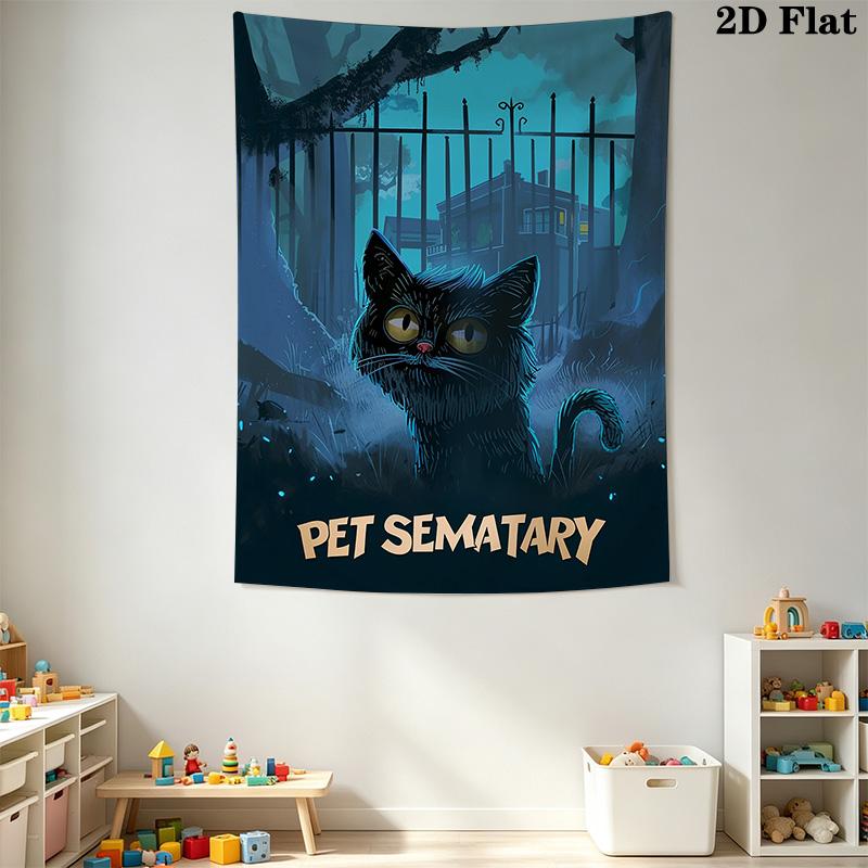 Black Forest Kitty Pattern Home Decor Tapestry, Wall Hanging, Decorative RV Wall Cloth.SGT0917319