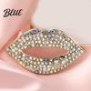 Outfit Embellishments Sexy Rhinestone Lip Brooch for Women Red Shape Lapel Women Pins Pin Clothing Accessory Suits Coats Scarves Shawls Bags
