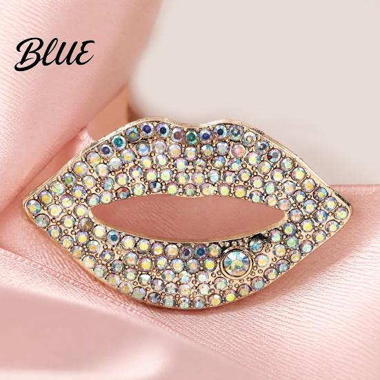 Outfit Embellishments Sexy Rhinestone Lip Brooch for Women Red Shape Lapel Women Pins Pin Clothing Accessory Suits Coats Scarves Shawls Bags