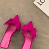 2024 Women Slippers Stiletto Sexy High Heels Bowknot Slippers Flip Flops Pointed Toe Slides Party Shoes Woman G308