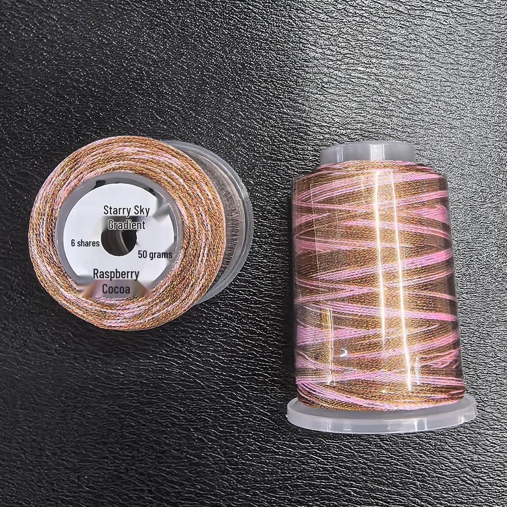 Starry Sky Gradient Yarn: 6-Strand Purple Illusion Tassel for DIY Bracelet & Handmade Weaving Accessories.