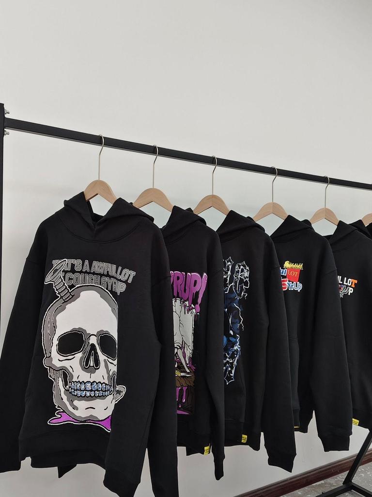 "That's an Awful Lot of Cough Syrup" Anime Print Hoodie for Men - Trendy Brand Original Label.