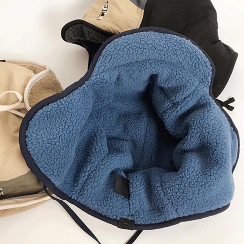 Embroidery Fleece Lined Hat Windproof Earmuff Trapper Hat for Adult Cold Weather