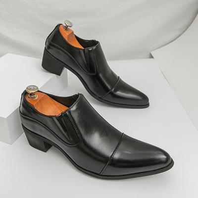 Fashion Business Men Formal Leather Shoes Black Brown Men One-foot Comfortable High-heeled Fashionable Leather Shoes Social Shoes Men