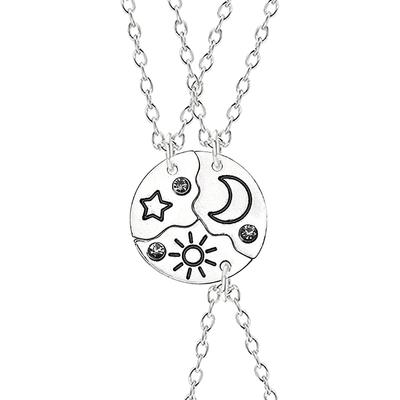3 Stuks Ronde Zon Ster Maan Hanger Ketting Beste Vriend Voor Altijd Vriendschap Bff Mannen En Vrouwen Bedel Chokers 2023