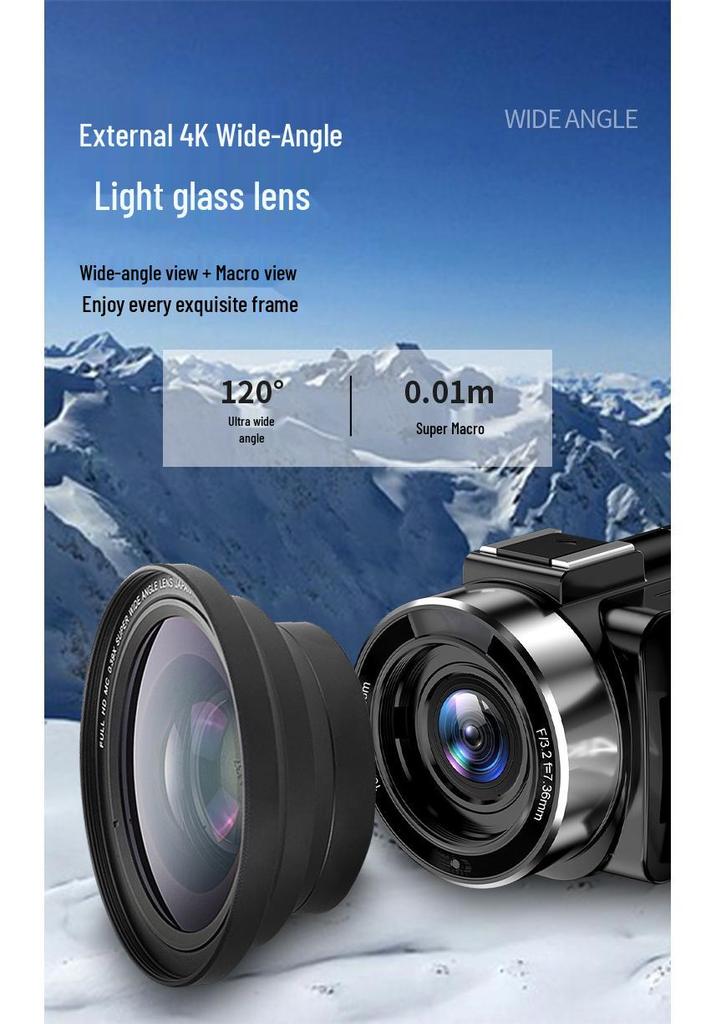 4K Camera with 48MP HD Digital Video Recorder & Microphone