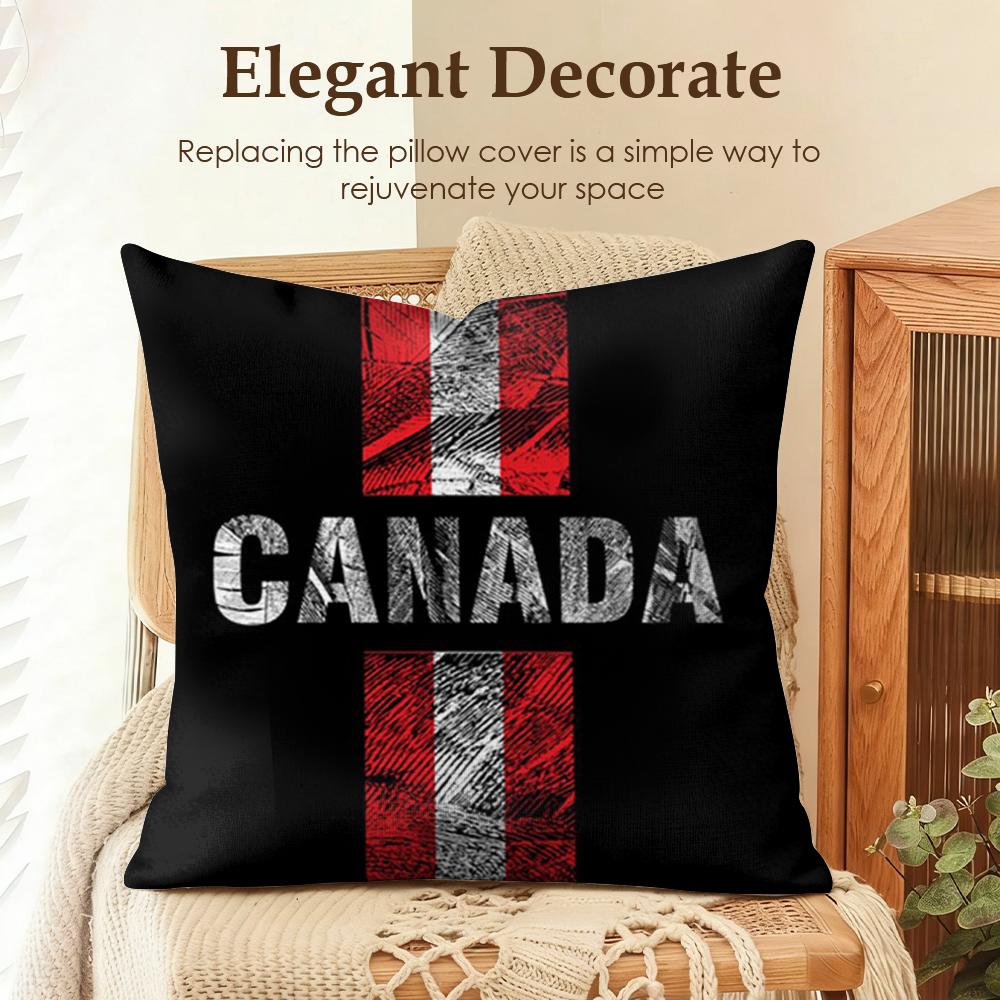 Canada Canadian Flag CA Leaf Cushion Cover Natural Linen Organic Fabric DoubleSided Printing Sofa Home Decor Gift Pillow Case
