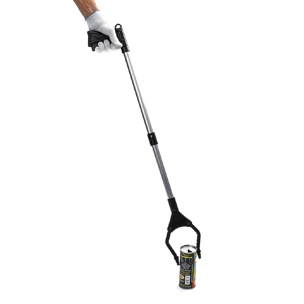 Garbage Clip Pickup Device Sanitation Tools Clamp Suction Cup Claw Hand Plier Black+Silver Foldable Rubbish Pickup Pick Up Grabber