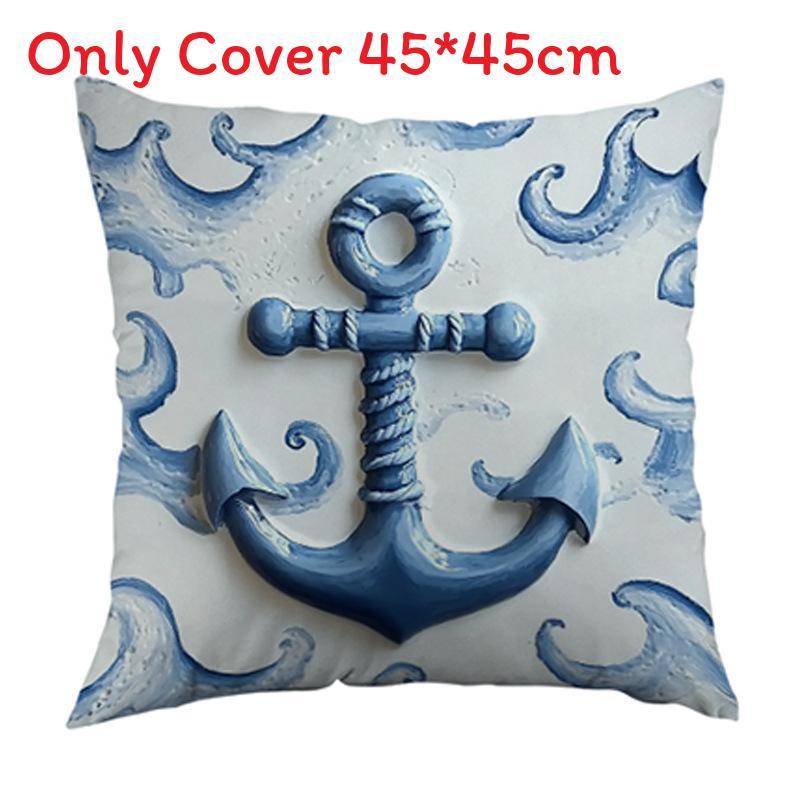 Ocean Series Decorative Pillow For Living Room Modern Plush Cushion 45x45cm