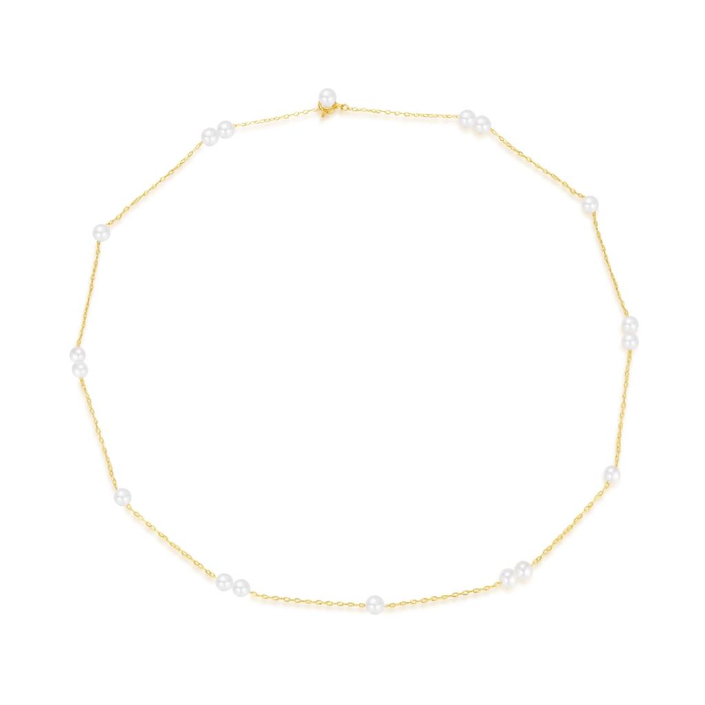 PEARL Made in Japan Natural Pearl Necklace for Genuine Akoya Casual and Everyday Wear Station [KOKO JEWELRY] Women, Pearls, (F.18 Pearls, Type)