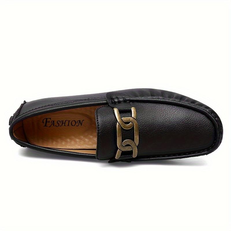 Мужские и женские мокасины на плоской подошве с металлическим цепочным декором — фото 5