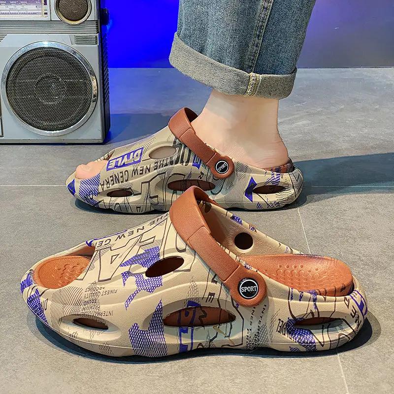 Fashion Platform Men's Shoe Beach Trend Slides 2025 Adult Designer Luxury Y2k Cheap Shoes Liquidation Fun Eva Original Pvc Male Slipper