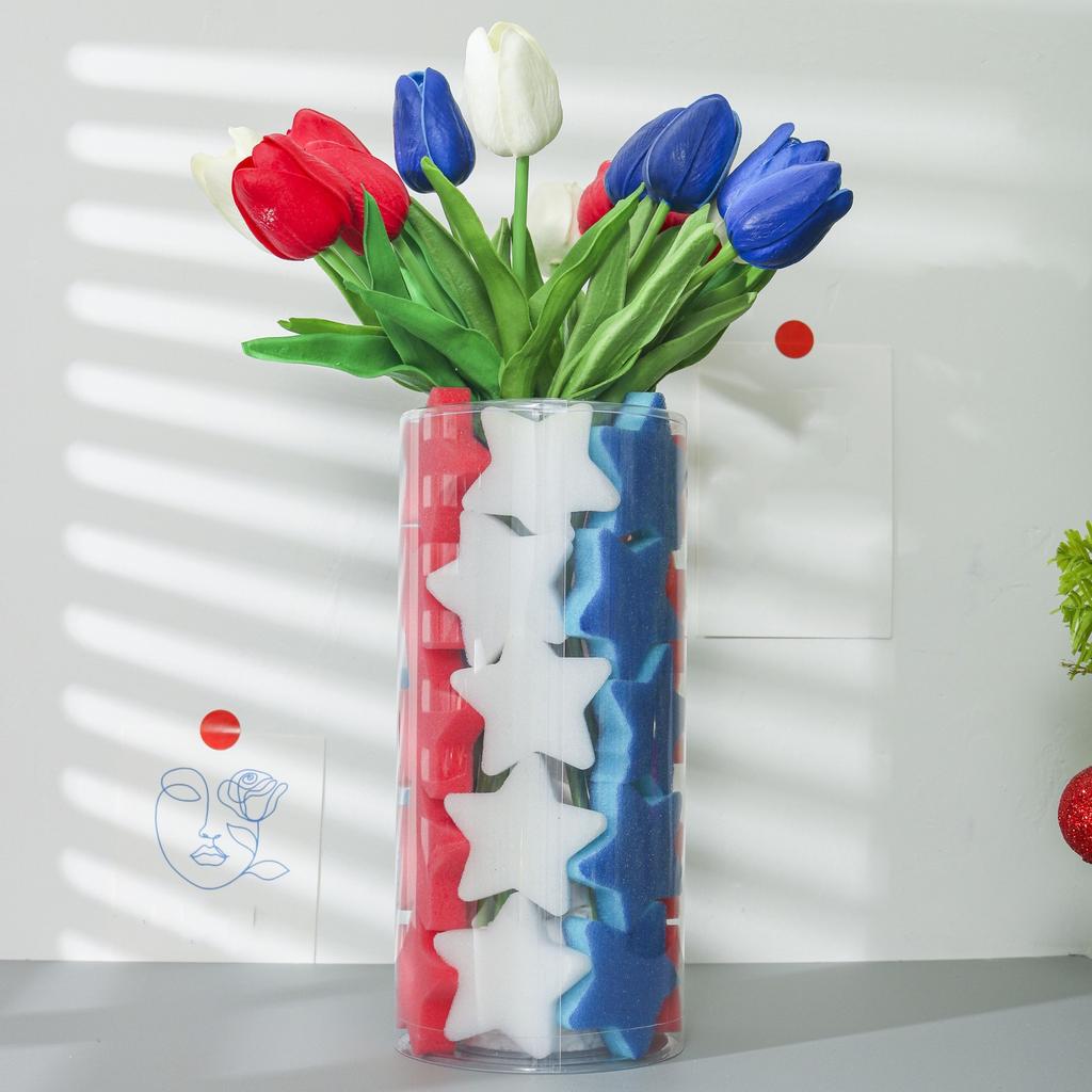 Unabhängigkeitstag Sternornamente mit simulierten Tulpen Desktop-Dekorationsornamente