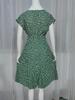 2025 European & American Summer Floral Lace Dress - Casual Short-Sleeved Pleated Skirt